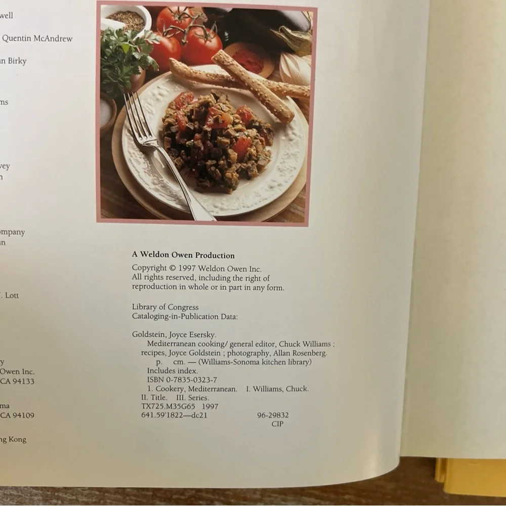 Williams-Sonoma Lot 4 HC Cookbooks Pasta; Sauces; First Courses, Mediterranean